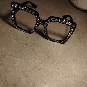 Gucci crystal embellished glasses.